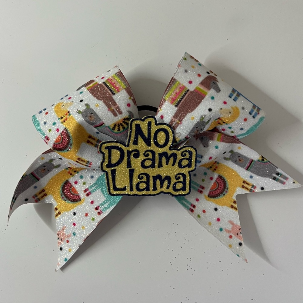 No Drama Llama Competition Cheer Bow